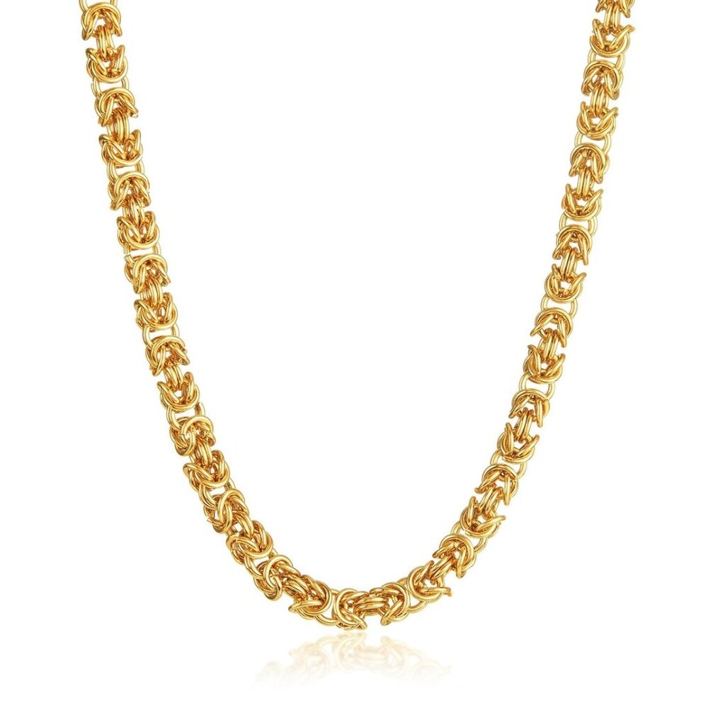 Necklace/Gold-Tone Polished Byzantine